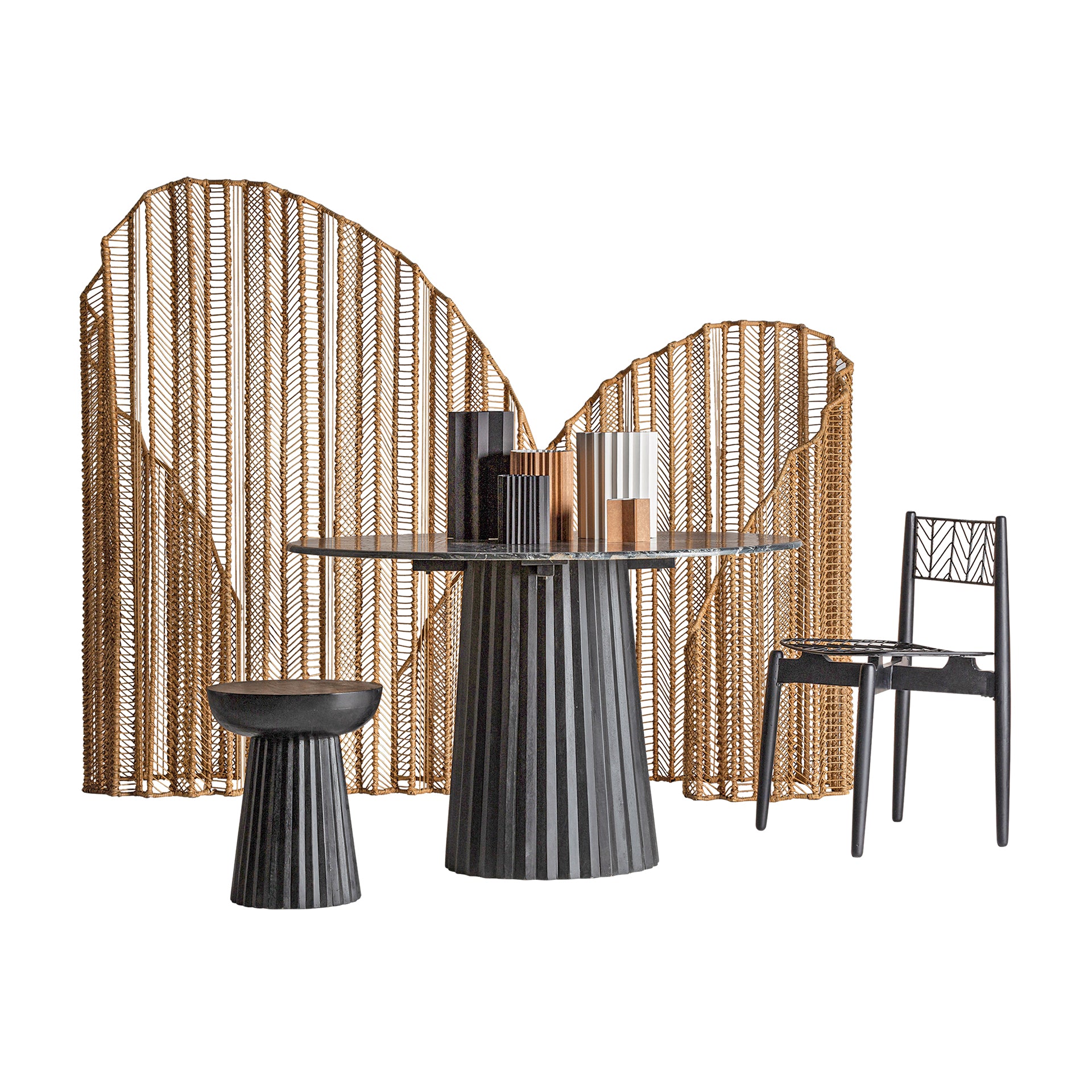 PLISSÉ WOOD DINING TABLE
